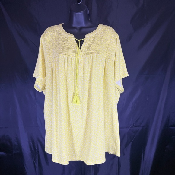 Croft & Barrow yellow floral blouse 3X - Picture 12 of 13